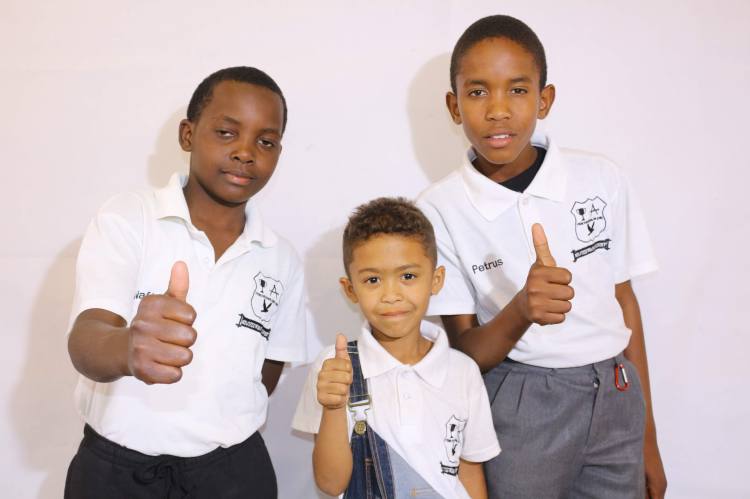 Young learners give a thumbs up to Ndjuluwa97 Academy